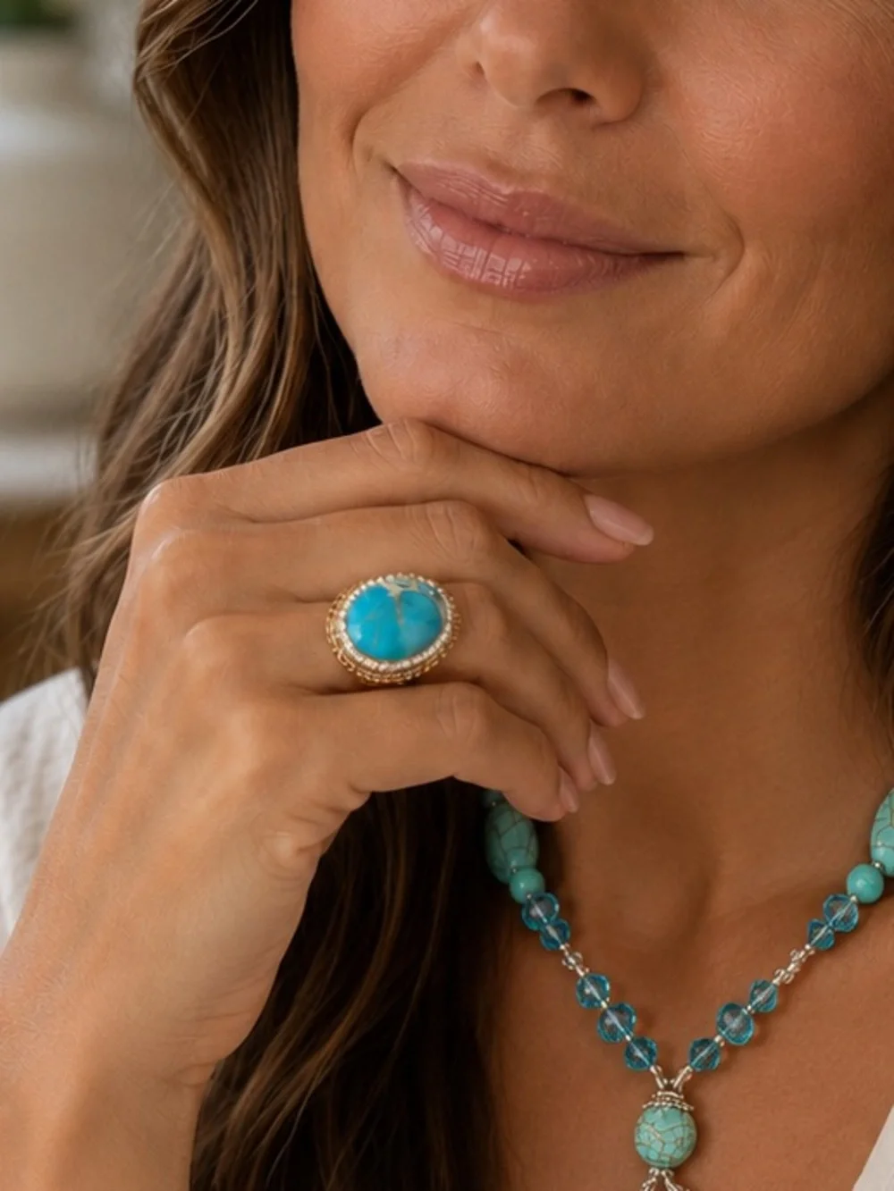 Bold Statement Turquoise Ring - Women's Jewelry